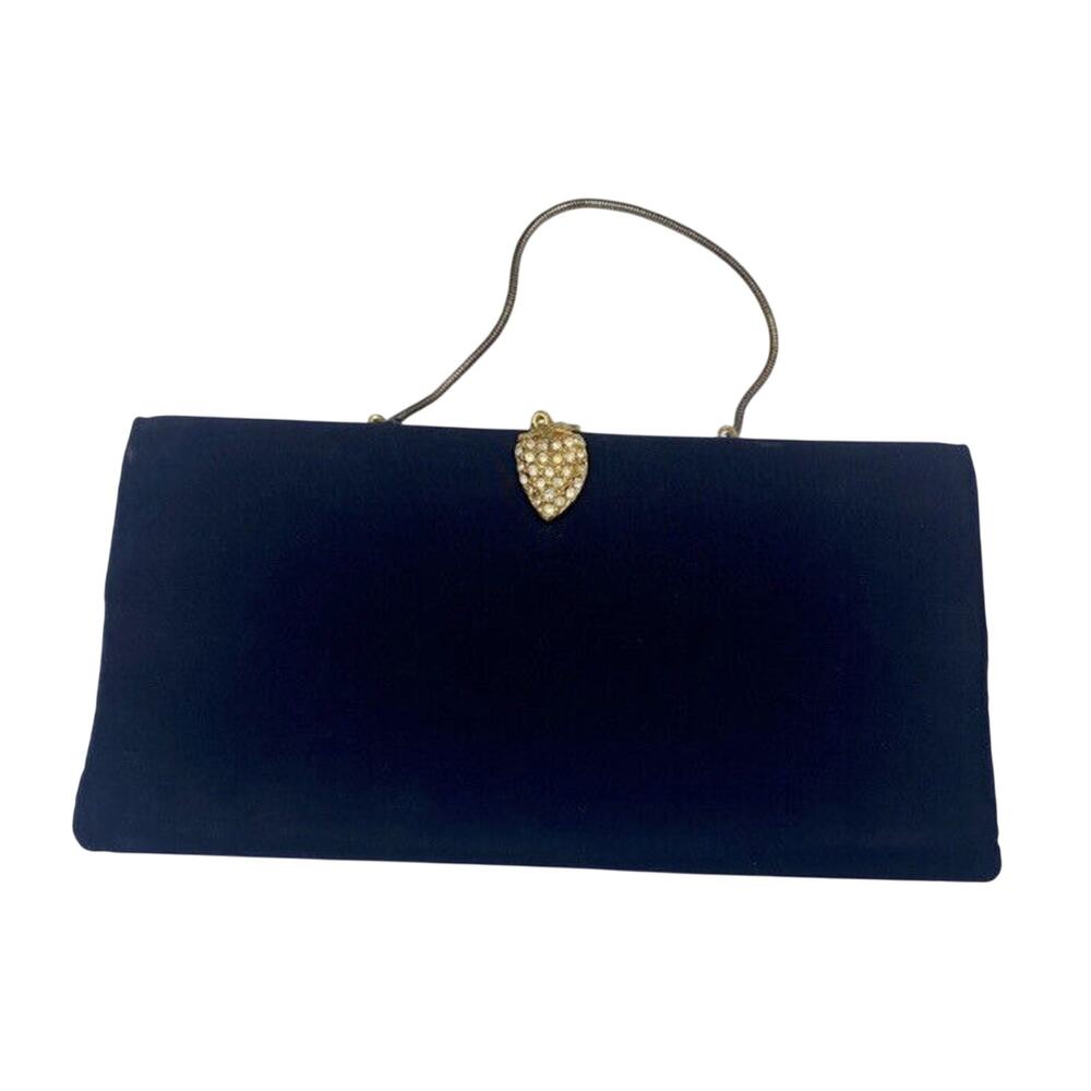 Peck and Peck Vintage‎ Black velvet mirror comb 1950's Evening Bag clutch